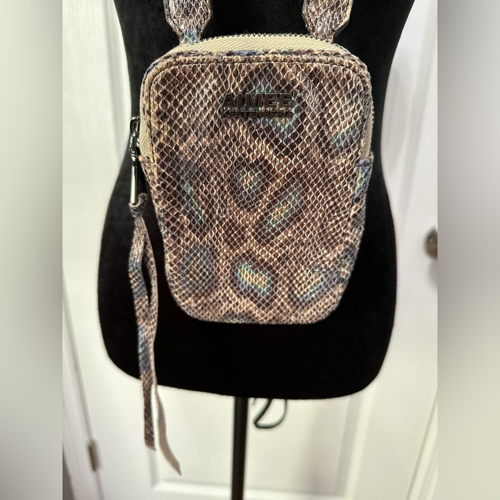 Aimee Kestenberg Just Saying POP SNAKE Stadium Leather Crossbody Purse